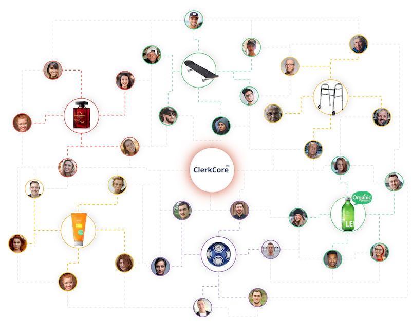 clerkcore logo in circle surrounded by profile images
